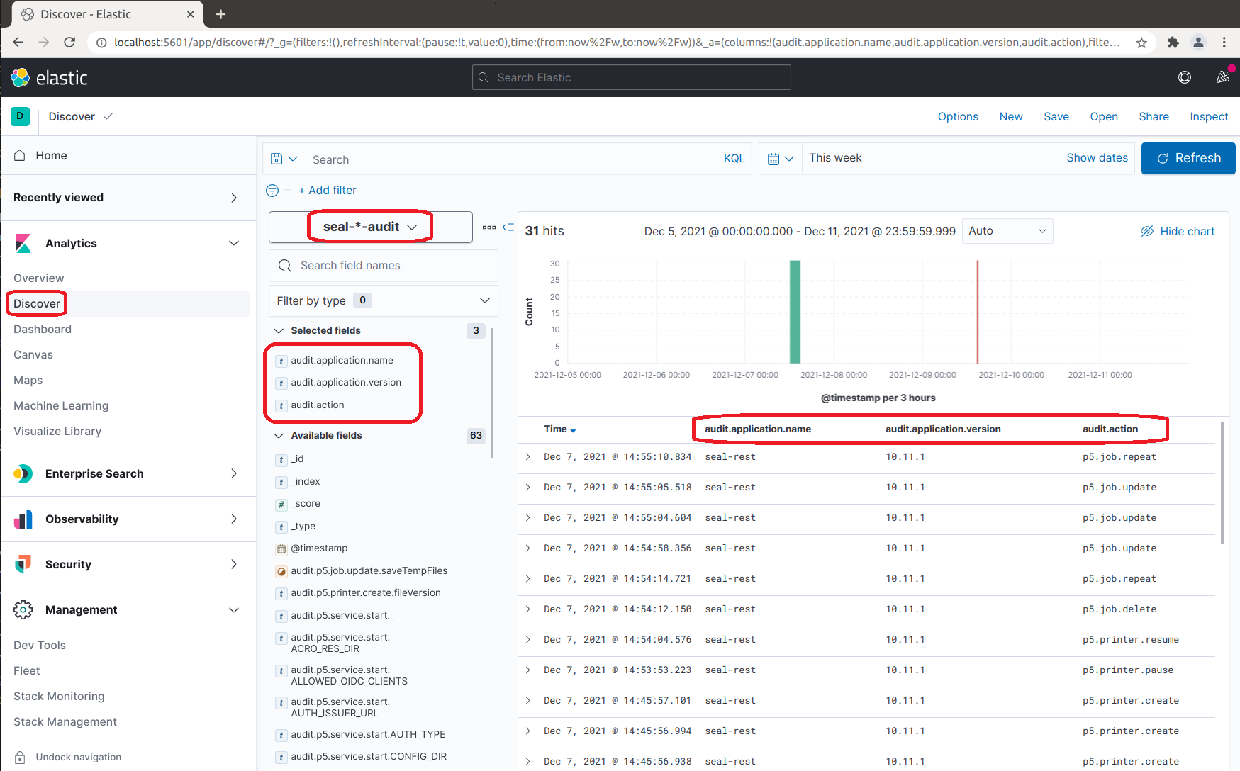 Select Common Audit Index Pattern